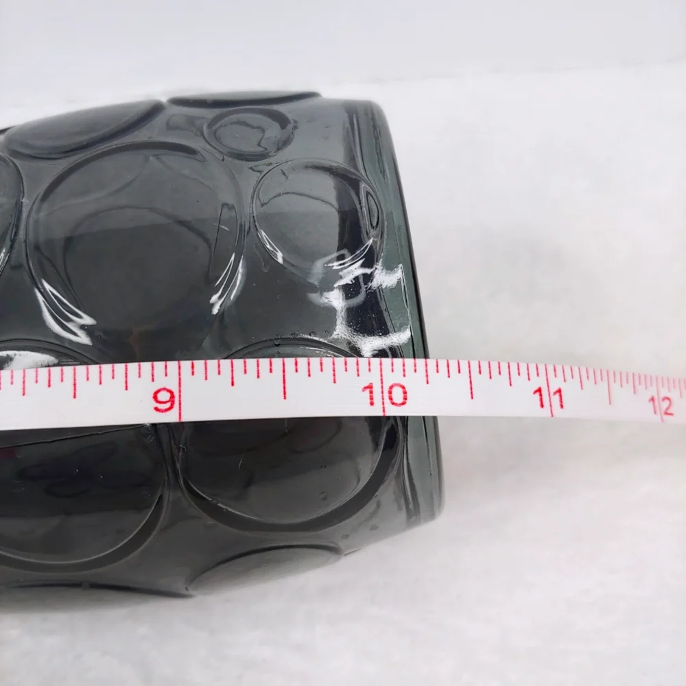 Ikea Contemporary Decorative Smokey Black Bubble Bottle Glass Vase